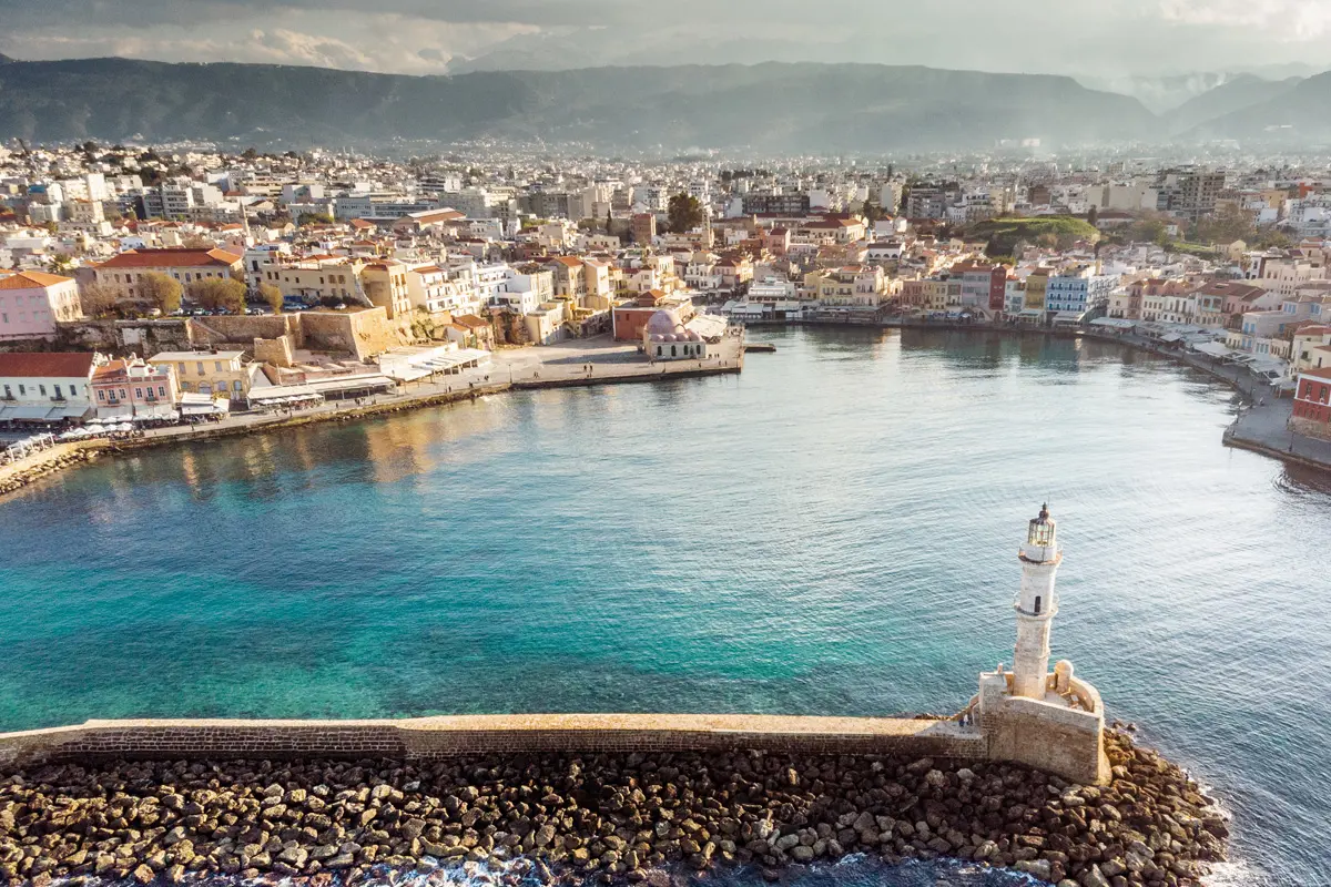Il vecchio porto veneziano a Chania, Creta, Grecia