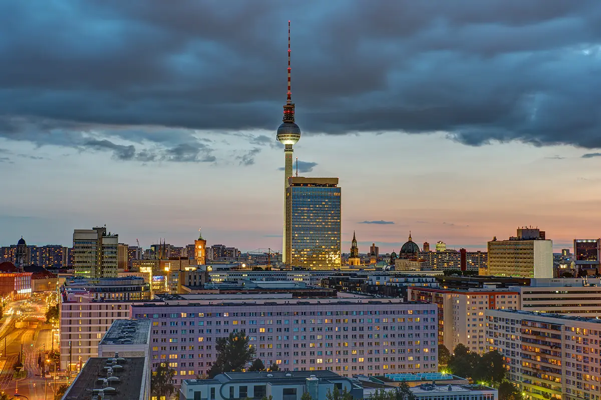 Il centro di Berlino con la famosa Torre della televisione
